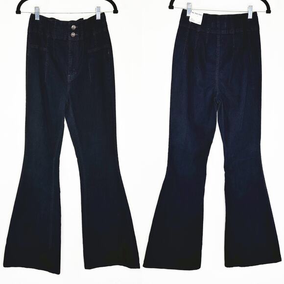 NWOT We The Free People Jayde High Rise Cord Flare Leg Beluga Jeans Pants 28 - Picture 3 of 15